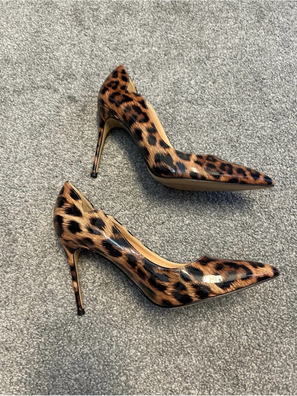 Leopard Print Pointed Toe Stiletto Heels - Brown Leopard